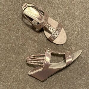 New York Transit-style wedge sandals, Size 7M. Worn once. Perfect condition.